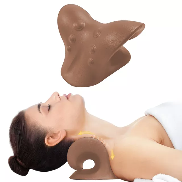 Podložka pro natažení krku a uvolnění krční páteře inSPORTline Muneal - černá - mocha mousse