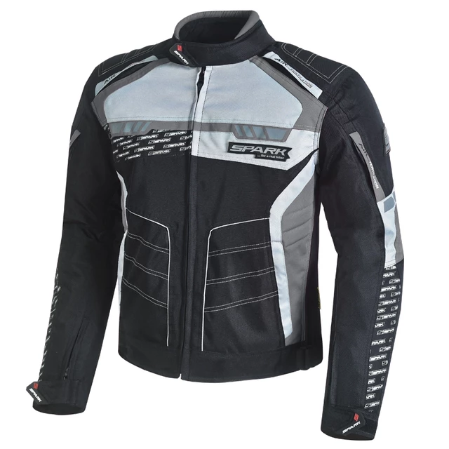 Pánská textilní moto bunda Spark Mizzen - černá-fluo - černo-šedá