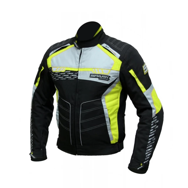 Pánská textilní moto bunda Spark Mizzen - černá-fluo - černá-fluo