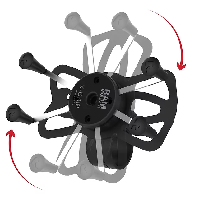 Kompletní sestava držáku pro velké telefony RAM Mounts X-Grip se "Tough-Strap" stahovacím upínaním na řidítka