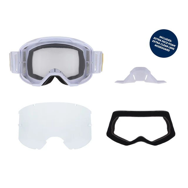 Motokrosové brýle RedBull Spect Strive Panovision, bílé matné, plexi čiré