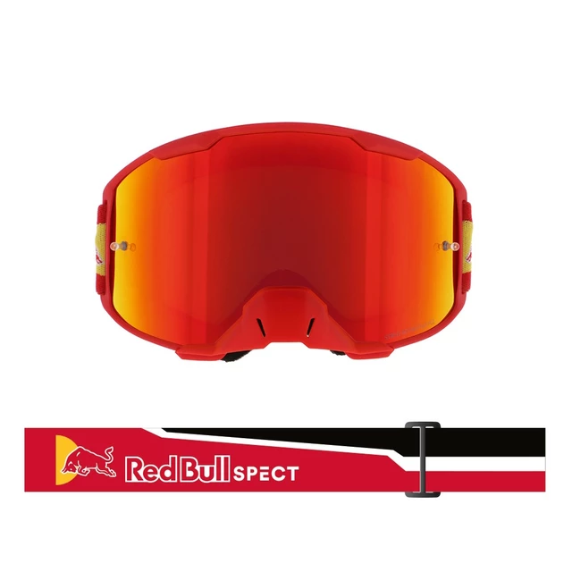 Motokrosové brýle RedBull Spect Strive, červené matné, plexi červené zrcadlové