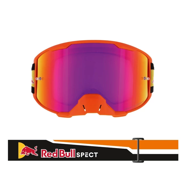 Motokrosové brýle RedBull Spect Strive, oranžové matné, plexi fialové zrcadlové