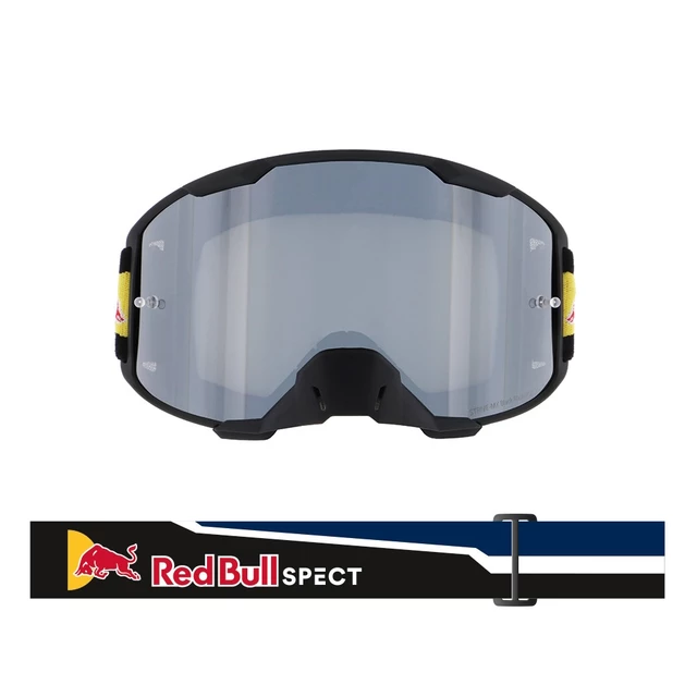 Motokrosové brýle RedBull Spect Strive, černé matné, plexi stříbrné zrcadlové