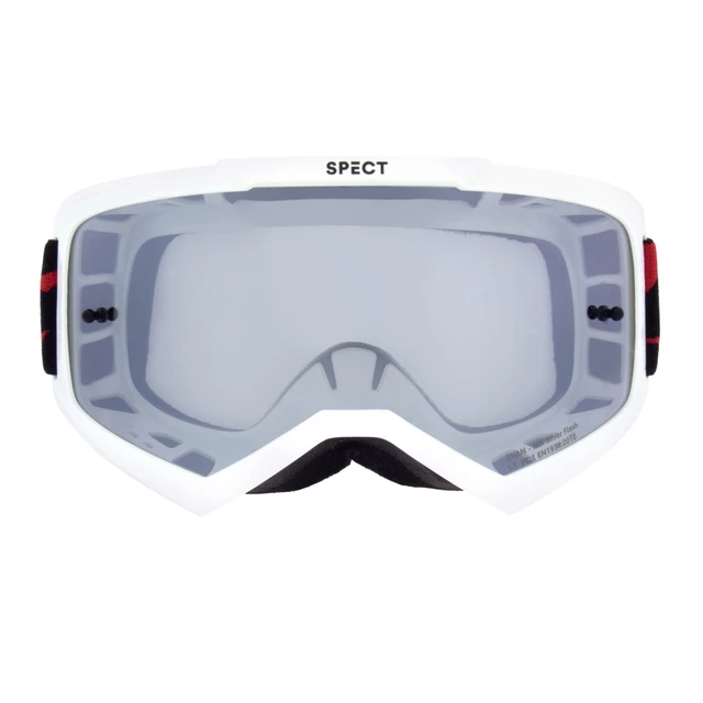 Motokrosové brýle RedBull Spect Evan, bílé, plexi kouřové/stříbrné