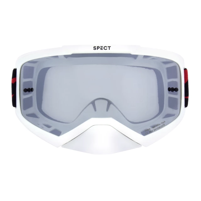Motokrosové brýle RedBull Spect Evan, bílé, plexi kouřové/stříbrné