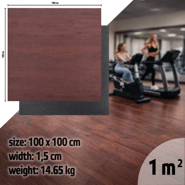 Zátěžová podložka inSPORTline Luxteko Flat 100x100x1,5 cm - 2.jakost - dřevo