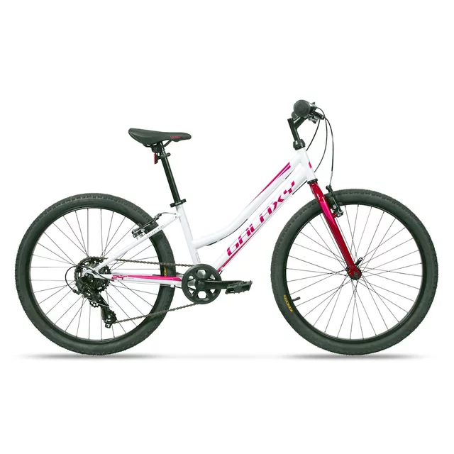 Odlehčené juniorské dívčí kolo Galaxy Ruby 24" 9.0 • 138-148 cm • 12,7 kg - stříbrná