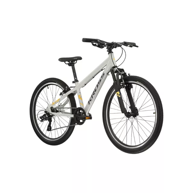 Odlehčené juniorské kolo Kross Dust JR 1.0 24" Gen 006 • 130-150 cm • 12,7 kg - šedá/černá/lesk