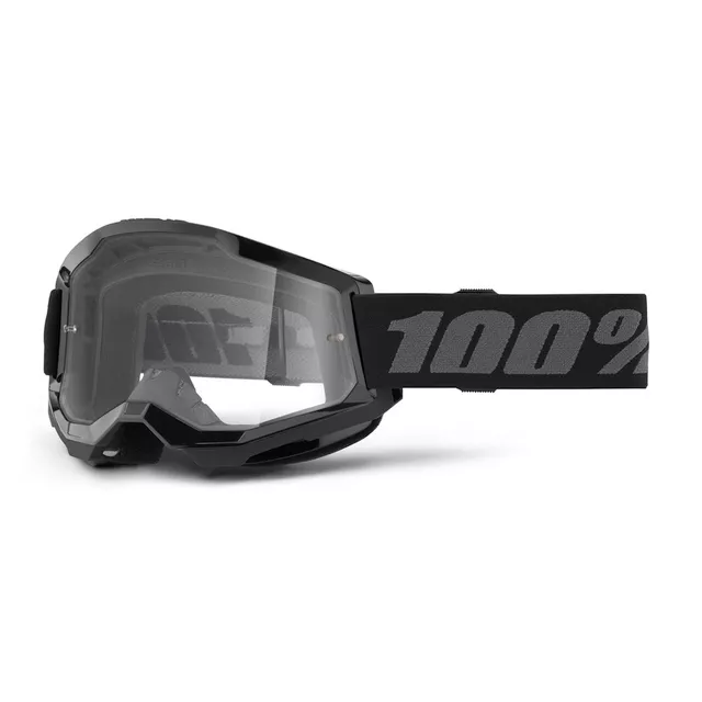 Juniorské motokrosové brýle 100% Strata 2 Junior - neon žlutá, čiré plexi - černá, čiré plexi