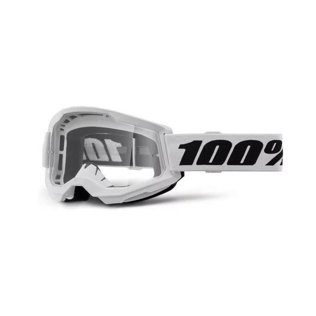 Motokrosové brýle 100% Strata 2 New - Blue, čiré plexi - White bílá, čiré plexi