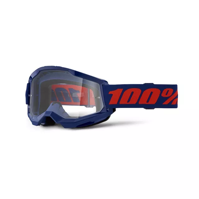 Motokrosové brýle 100% Strata 2 New - Blue, čiré plexi - Blue-Red modro-červená, čiré plexi