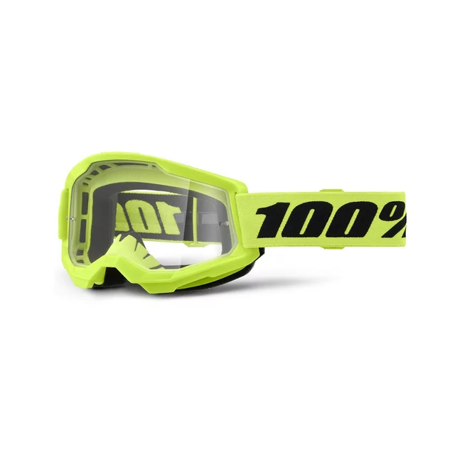 Motokrosové brýle 100% Strata 2 New - Blue, čiré plexi - Neon Yellow, čiré plexi