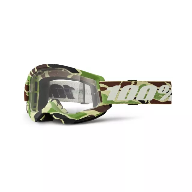 Motokrosové brýle 100% Strata 2 New - Blue, čiré plexi - War camo, čiré plexi