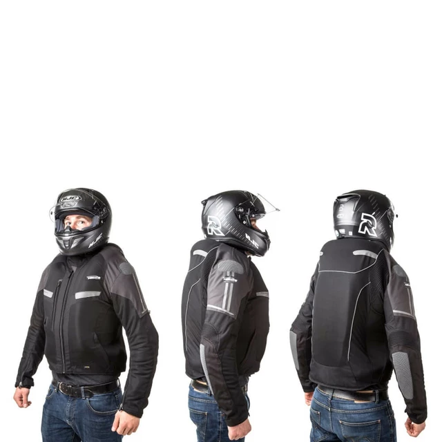 Letní airbagová bunda Helite Vented, mechanická s trhačkou - černo-šedá