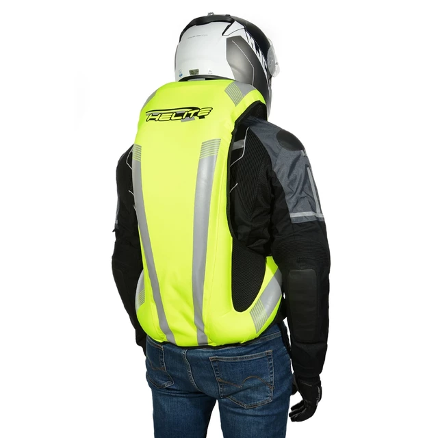 Airbagová vesta Helite Turtle 2 HiVis rozšířená, mechanická s trhačkou - oranžová