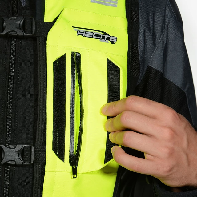 Airbagová vesta Helite Turtle 2 HiVis rozšířená, mechanická s trhačkou - oranžová