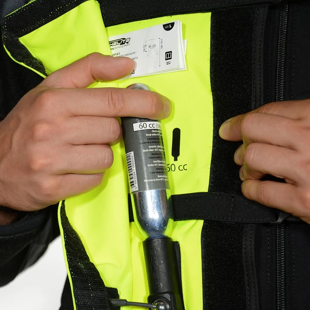 Airbagová vesta Helite Turtle 2 HiVis, mechanická s trhačkou - žlutá
