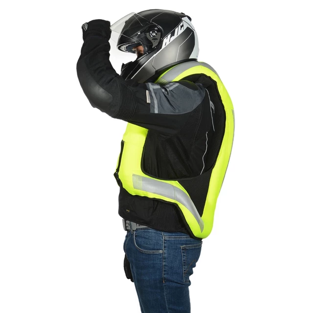 Airbagová vesta Helite Turtle 2 HiVis rozšířená, mechanická s trhačkou - oranžová
