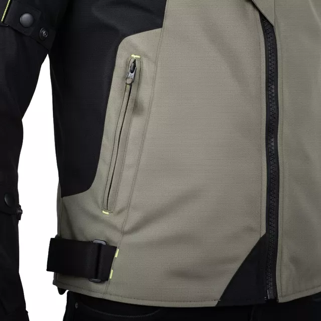 Touringová moto bunda W-TEC Karmal - černo-olivově zelená