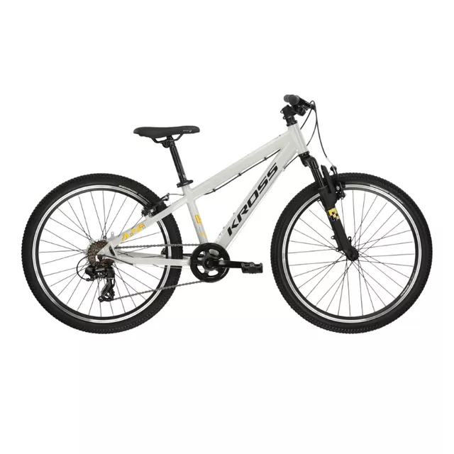 Odlehčené juniorské kolo Kross Dust JR 1.0 24" Gen 006 • 130-150 cm • 12,7 kg - šedá/černá/lesk - šedá/černá/lesk