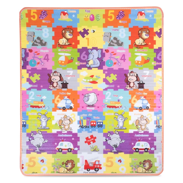Rolovatelná dětská podložka inSPORTline Lhotino 150x180x1,5 cm - Puzzle/Moře