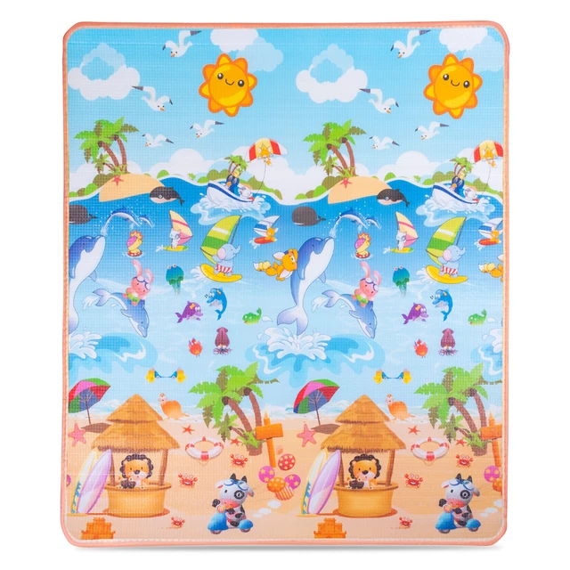 Rolovatelná dětská podložka inSPORTline Lhotino 150x180x1,5 cm - Puzzle/Moře