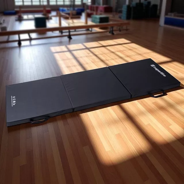 Skládací gymnastická žíněnka inSPORTline Trifold 180x60x5 cm - černá
