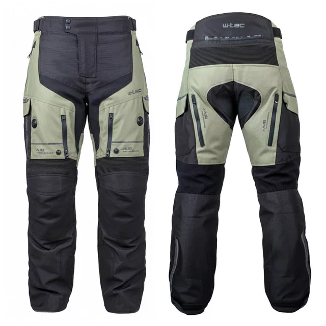 Moto kalhoty W-TEC Karmal - černo-olivově zelená