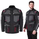 Pánská moto bunda W-TEC Burdys Evo - černo-šedo-zelená - černo-šedo-červená