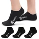 Bambusové kotníkové ponožky inSPORTline Silvatic Ankle AG+ antibakteriální - 3 páry - bílá - černá