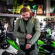 Touringová moto bunda W-TEC Karmal - černo-olivově zelená