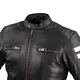 Pánská kožená moto bunda W-TEC Stripe - 2.jakost - černá s béžovými pruhy