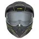 Výklopná moto přilba 3v1 W-TEC Neovu Graphic - 2.jakost - šedo-červeno-modrá