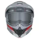 Výklopná moto přilba 3v1 W-TEC Neovu Graphic - 2.jakost - šedo-červeno-modrá