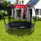 Trampolína s ochrannou sítí a schůdky inSPORTline Flea PRO 244 cm