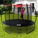 Ochranná síť bez tyčí pro trampolínu inSPORTline Flea PRO 430 cm - rozbaleno