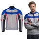 Letní pánská moto bunda W-TEC Mirelio - černá-fluo - šedo-modro-červená