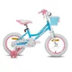 Dětské kolo Joystar Angel 14" s košíkem a kolečky • 91-119 cm - modrá - modrá