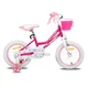Dětské kolo Joystar Angel 14" s košíkem a kolečky • 91-119 cm - modrá - růžová