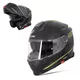Výklopná přilba W-TEC Venero - Magic Matt Black - Glossy Black-Neon Yellow