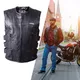 Kožená moto vesta W-TEC Trabacho - černá - černá