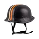 Retro otevřená moto helma Sodager Stripes - černá s oranžovým a béžovým pruhem