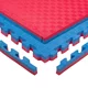 Puzzle tatami podložka inSPORTline Malmeida 100x100x4 cm - mocha mousse-černá, vzor 5 proužků - červeno-modrá, vzor 5 proužků
