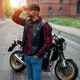 Kožená moto vesta W-TEC Trabacho - černá