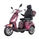 Elektrický tříkolový vozík inSPORTline Zorica Deluxe s elektromagnetickou brzdou • 25km/h • až 45 km dojezd • bez řidičáku - vínová