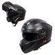 Výklopná moto přilba W-TEC Cullo - černá matná - černá matná