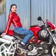 Dámské moto jeansy W-TEC Lustipa - modrá