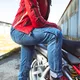 Dámské moto jeansy W-TEC Lustipa - modrá
