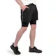 Pánské kraťasy 2v1 inSPORTline Closefit Short - černá - černá